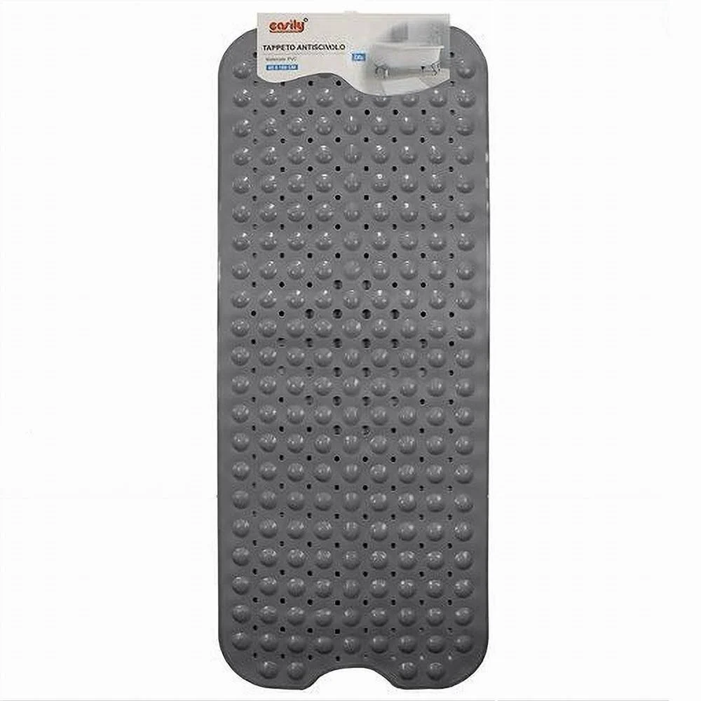 TAPPETINO PER VASCA ANTISCIVOLO 100 X 40 CM TAPPETO DOCCIA IN PVC 79743 GRIGIO - Cleafe