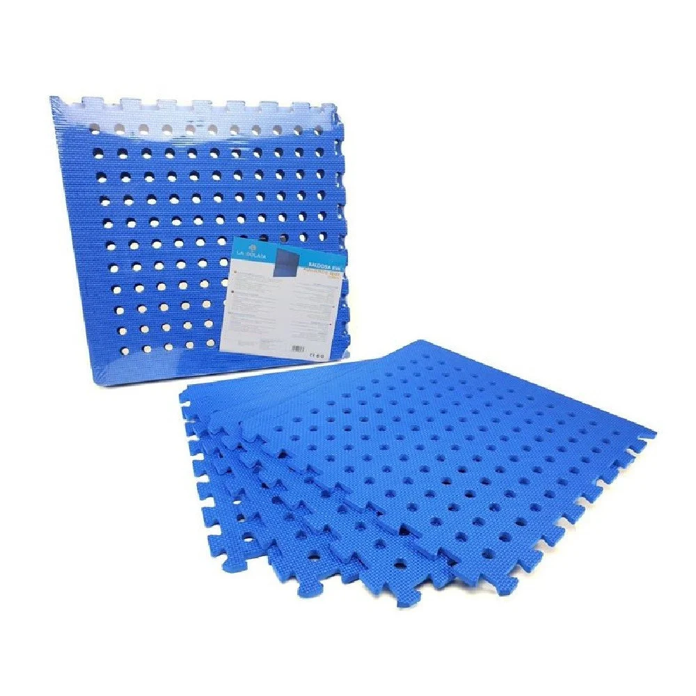 TAPPETO 4PZ PIASTRELLE TAPPETINO EVA AZZURRA PISCINA PALESTRA CASA 50X50CM 016963 - TrAdE Shop Traesio