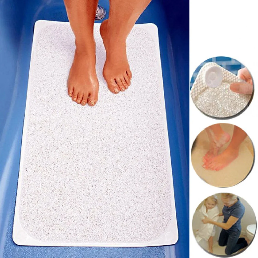 TAPPETO DOCCIA ANTISCIVOLO ANTIMUFFA MORBIDO TAPPETINO IN GOMMA BIANCO 40X70CM - TrAdE Shop Traesio