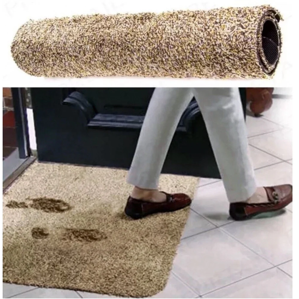 TAPPETO MAGICO ANTISCIVOLO MARRONE MAT ZERBINO SUPER ASSORBENTE LAVABILE INGRESSO - TrAdE Shop Traesio