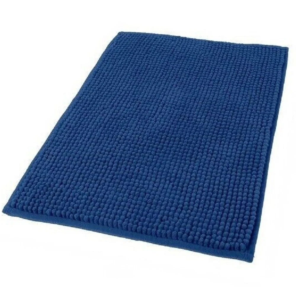 TAPPETO TAPPETINO ANTISCIVOLO PER BAGNO ARREDO 45 X 75 CM BLU IN TESSUTO 69866 - Cleafe