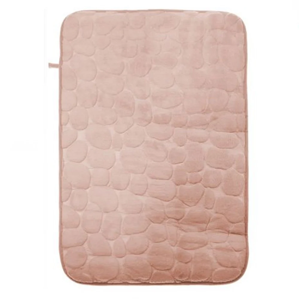 TAPPETO TAPPETINO IN TESSUTO EFFETTO SASSI PER ARREDO BAGNO 45 X 70CM 79928 ROSA - Cleafe