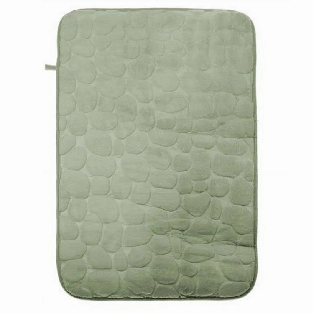TAPPETO TAPPETINO IN TESSUTO EFFETTO SASSI PER ARREDO BAGNO 45X70 CM 79929 VERDE - Cleafe