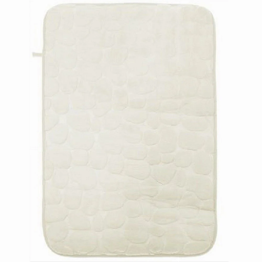 TAPPETO TAPPETINO IN TESSUTO EFFETTO SASSI PER ARREDO BAGNO 45X70CM 79927 BIANCO - Cleafe