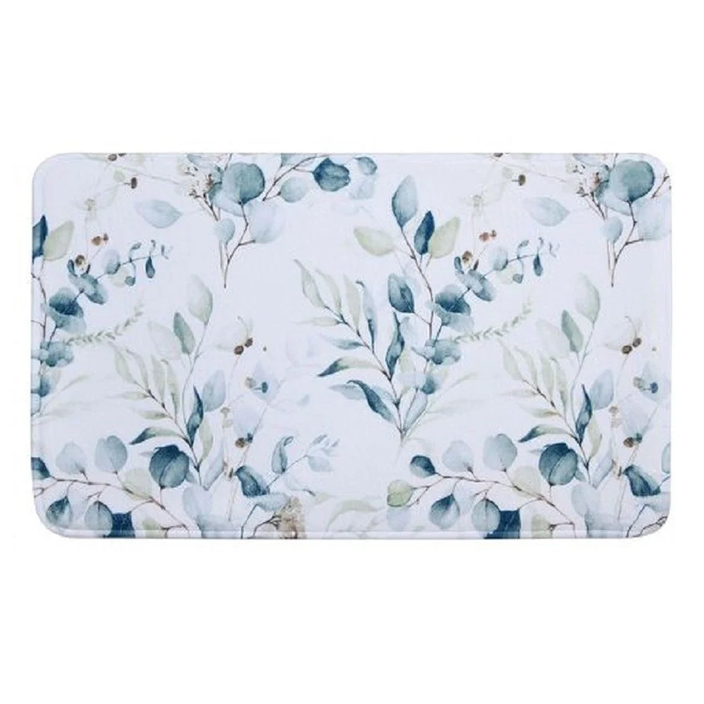 TAPPETO TAPPETINO PER ARREDO DA BAGNO 45 X 75 CM CON FANTASIA FIORI FOGLIE 87060 - Cleafe
