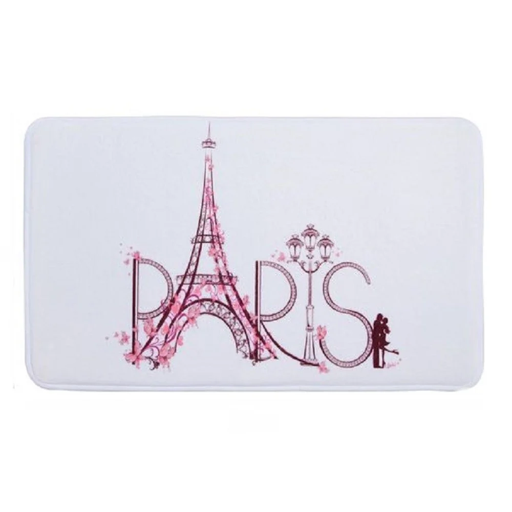 TAPPETO TAPPETINO PER ARREDO DA BAGNO 45 X 75CM CON FANTASIA SCRITTA PARIS 87046 - Cleafe
