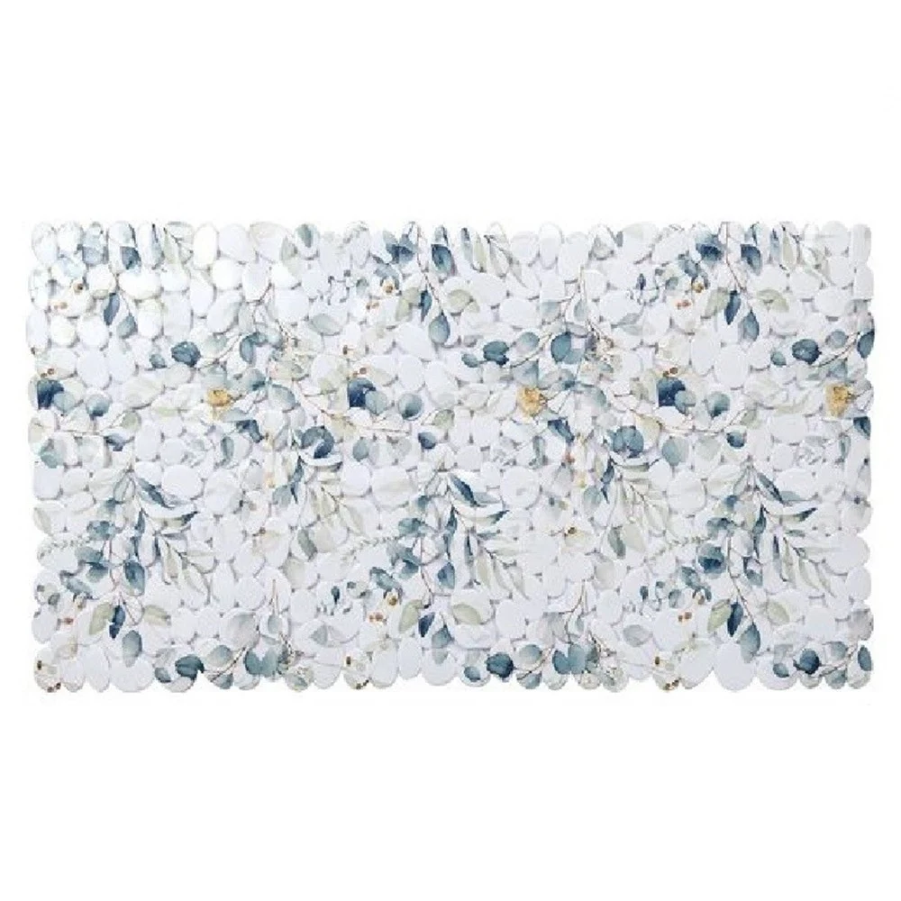 TAPPETO TAPPETINO PVC FIORI FOGLIE ANTISCIVOLO VASCA BAGNO DOCCIA 67X36CM 87059 - Cleafe