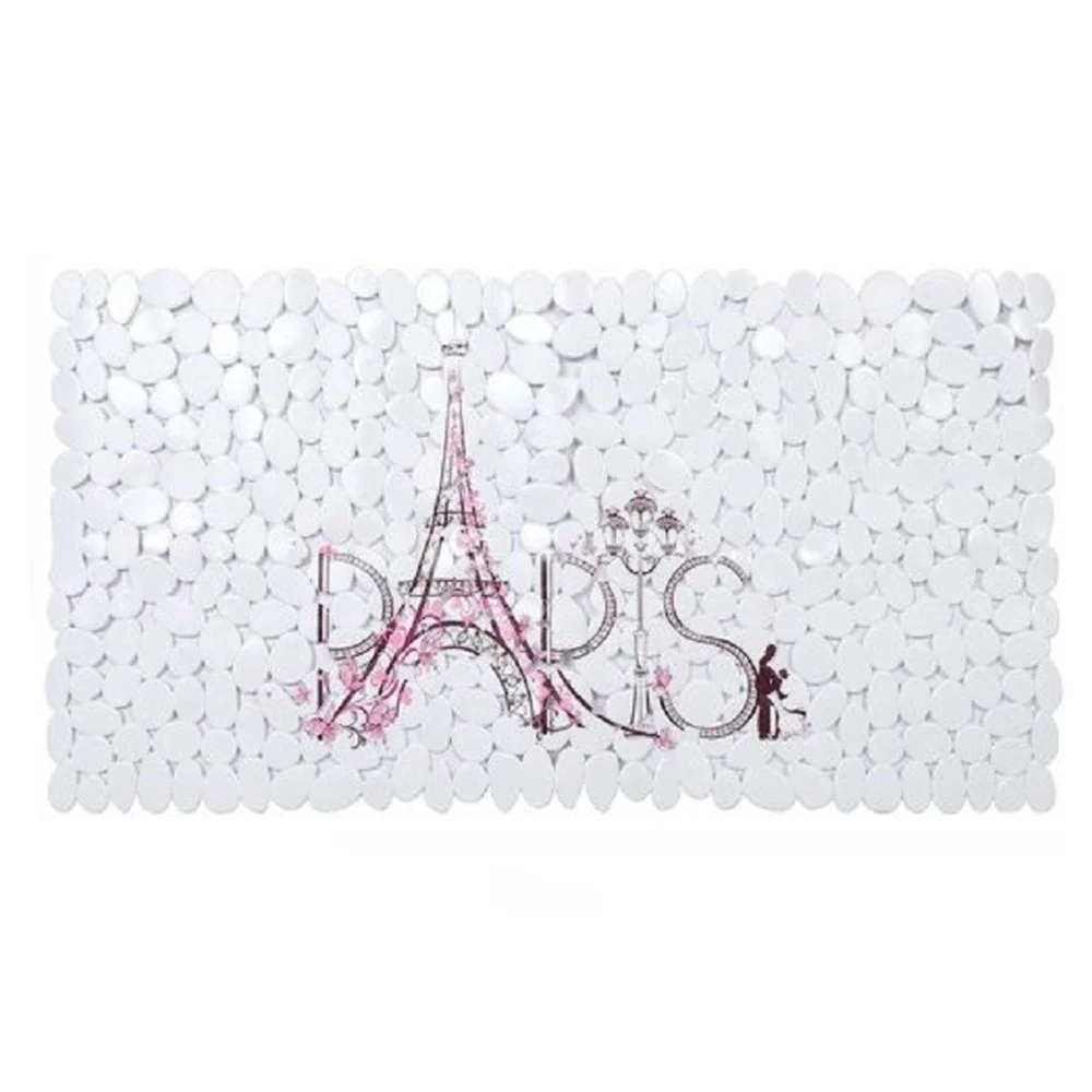 TAPPETO TAPPETINO PVC SCRITTA PARIS ANTISCIVOLO VASCA BAGNO DOCCIA 67X36CM 87045 - Cleafe