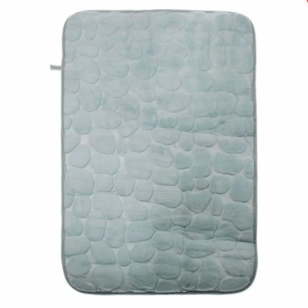 TAPPETO TAPPETINO TESSUTO EFFETTO SASSI PER ARREDO BAGNO 45 X 70CM 79931 AZZURRO - Cleafe