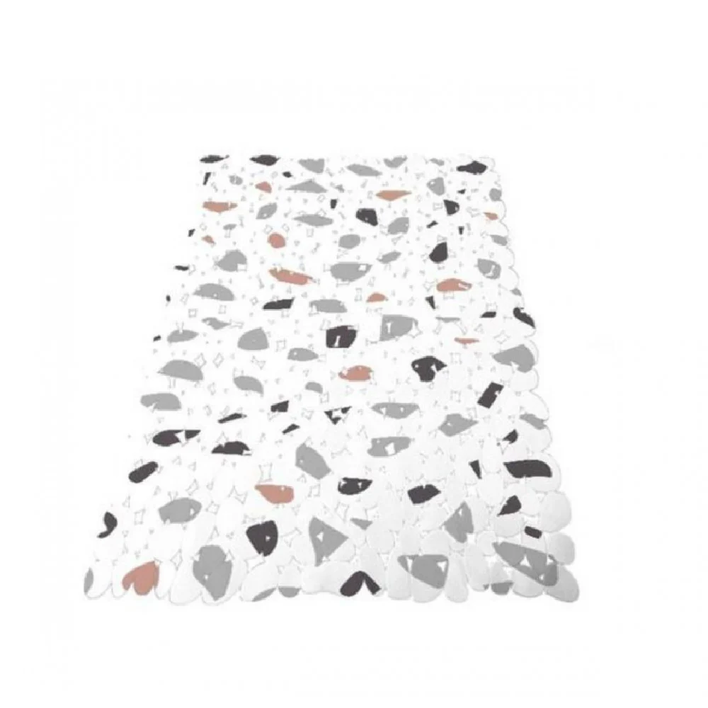 TAPPETO VASCA BAGNO DOCCIA 38X69CM ANTISCIVOLO BIANCO MULTICOLOR GRANIGLIA 69838 - Cleafe