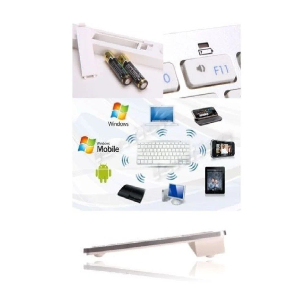 TASTIERA BLUETOOTH ITALIANO WHITE-MELA Bluetooth Silenziata Ipad, Smartphone