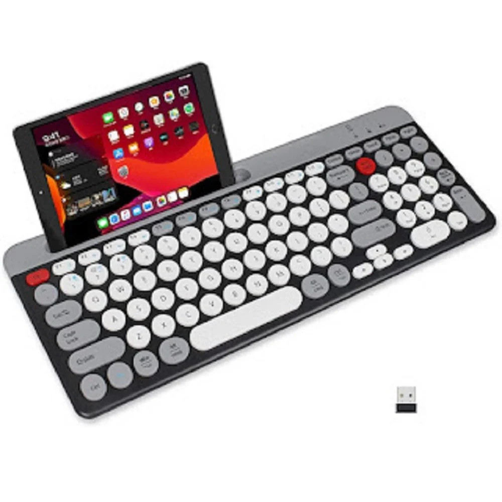 TASTIERA WIRELESS BLUETOOTH DUAL MODES LAYOUT COMPATTO ULTRA SILENZIOSO QK8066 - Andowl