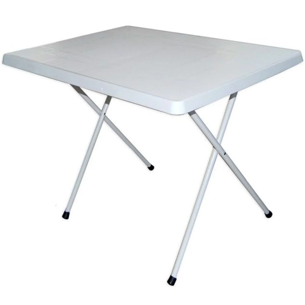 TAVOLO BIANCO 80x60x51 CM PIEGHEVOLE DESIGN ESTERNO 2 PERSONE CAMPEGGIO PIC NIC - TrAdE Shop Traesio