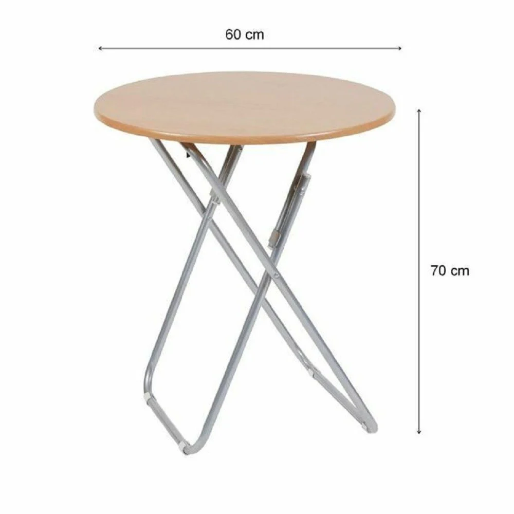 TAVOLO TAVOLINO PIEGHEVOLE IN LEGNO STRUTTURA METALLO ROTONDO 60 X 70 CM 117940 - TrAdE Shop Traesio
