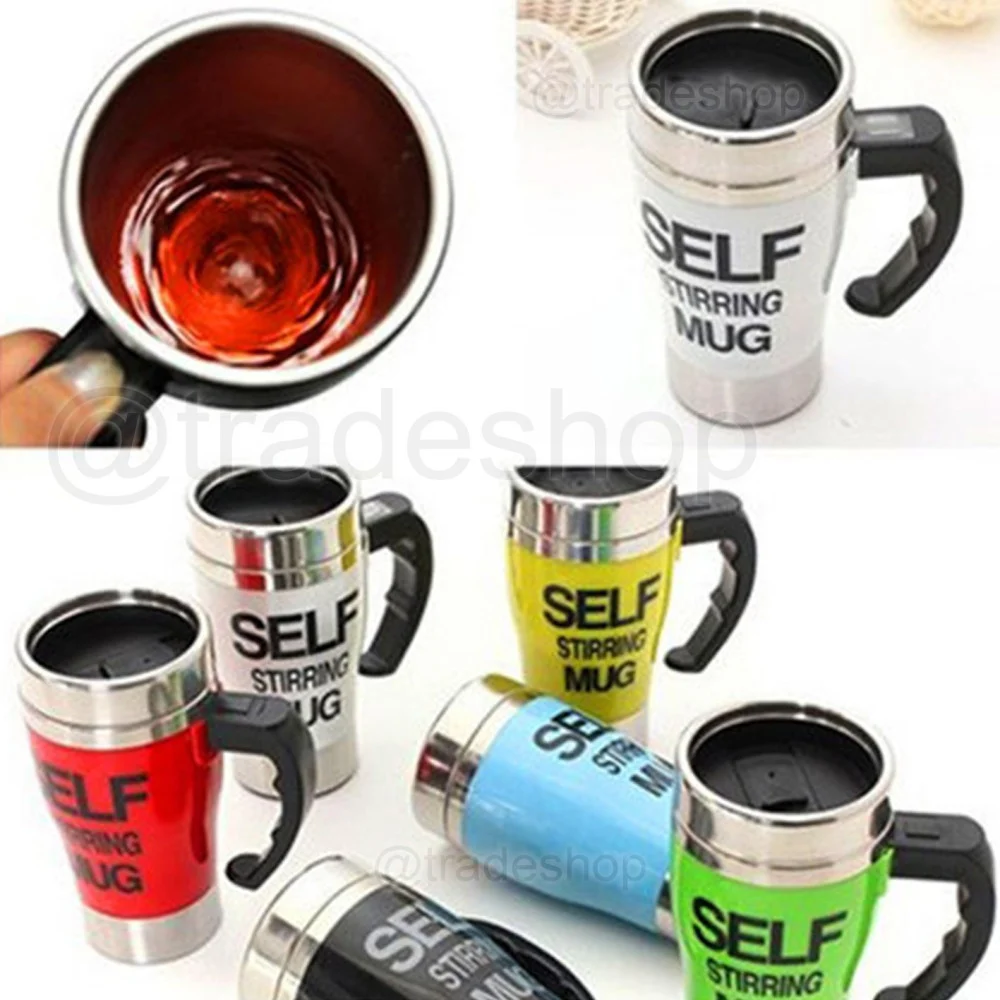 TAZZA BICCHIERE AUTOMESCOLANTE SELF STIRRING MUG PER CAPPUCCINO LATTE COLAZIONE - TrAdE Shop Traesio