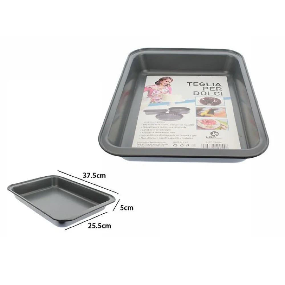 TEGLIA TORTIERA ANTIADERENTE RETTANGOLARE FORNO DOLCE SALATO 25.5X37.5X5CM 59954 - TrAdE Shop Traesio