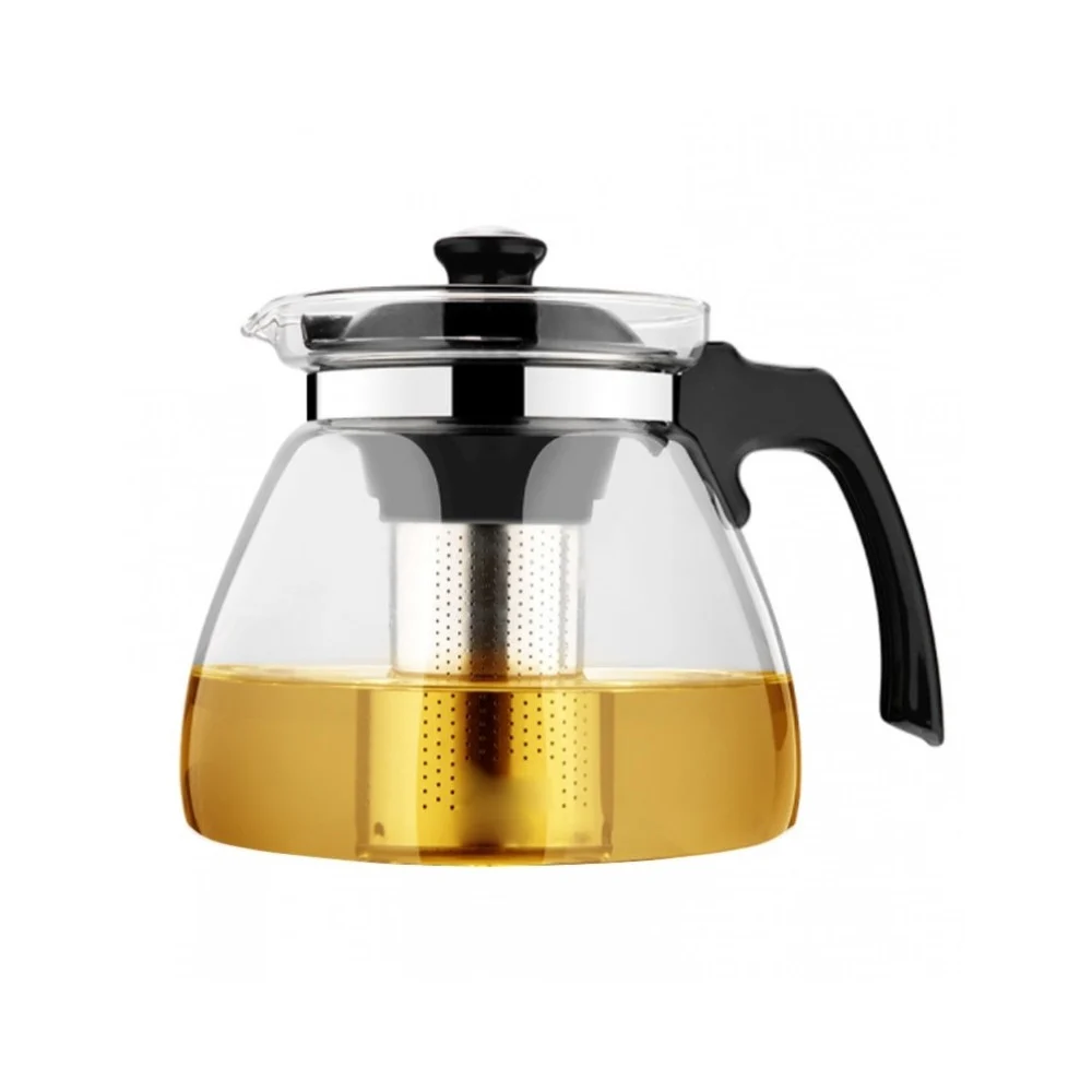 TEIERA IN VETRO TISANIERA TISANA REMOVIBILE FILTRO STANTUFFO ACCIAIO INOX INFUSI - TrAdE Shop Traesio