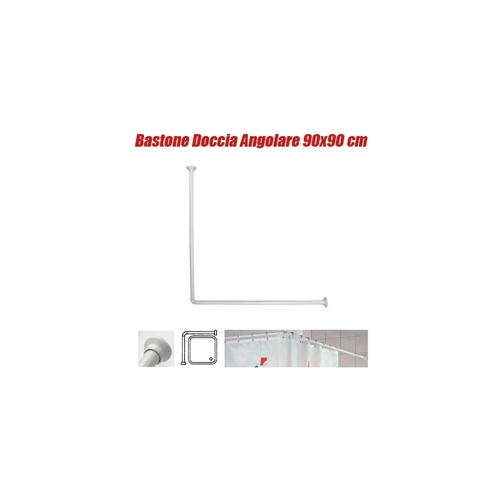 TELAIO TENDA TENDE BASTONE ASTA DOCCIA E VASCA DA BAGNO COLORE BIANCO 90 X 90 CM - TrAdE Shop Traesio