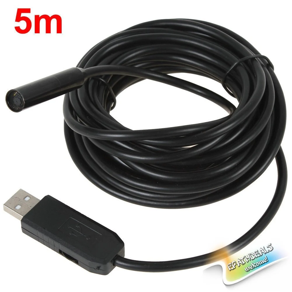 TELECAMERA ENDOSCOPICA USB FLESSIBILE TELECAMERA FOTO ISPEZIONE 4 LED 5 MT SONDA - TrAdE Shop Traesio