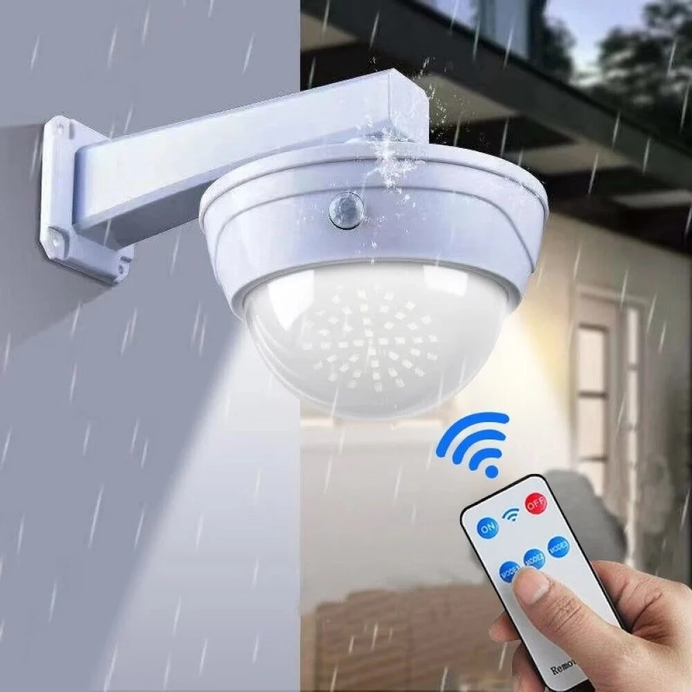 TELECAMERA FINTA CON PANNELLO SOLARE CON SENSORE DI MOVIMENTO 44LED FARETTO LUCE - TrAdE Shop Traesio