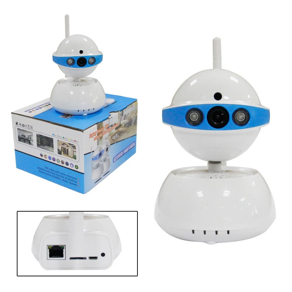 TELECAMERA IP CAMERA HD 720P WIRELESS 2 LED IR LAN MOTORIZZATA WIFI RETE RJ45 - TrAdE Shop Traesio