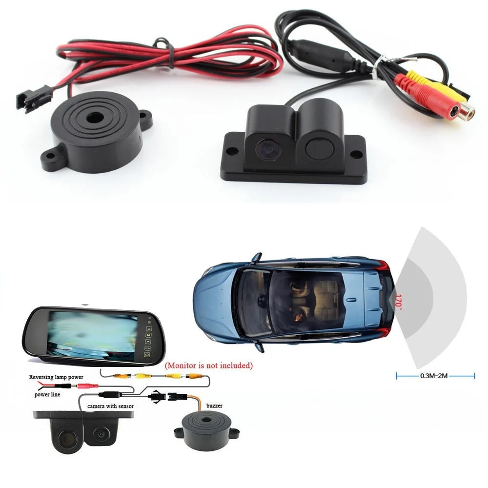 TELECAMERA RETROMARCIA CON SENSORE DI PARCHEGGIO 2 IN 1 ANGOLO 170° NOTTURNA - TrAdE Shop Traesio