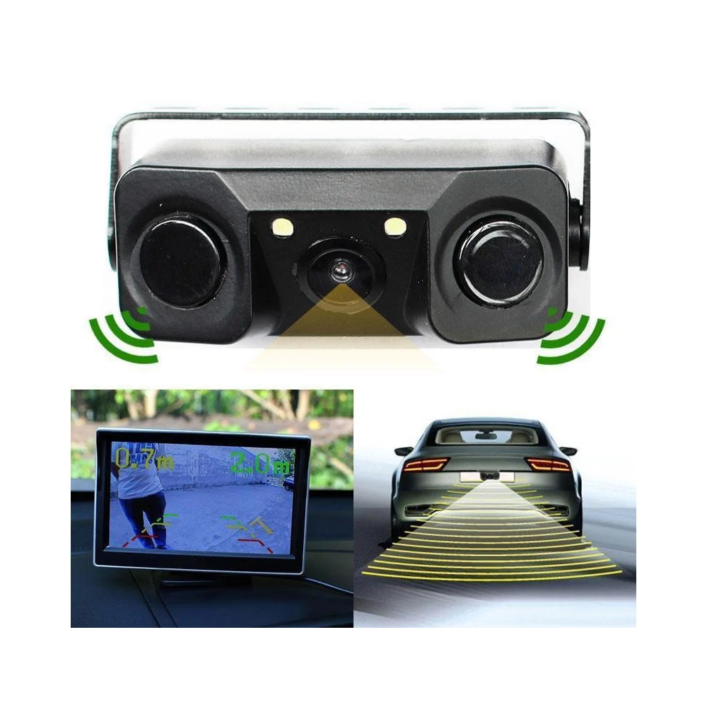 TELECAMERA RETROMARCIA CON SENSORE DI PARCHEGGIO 2 LED ANGOLO 170° NOTTURNA - TrAdE Shop Traesio