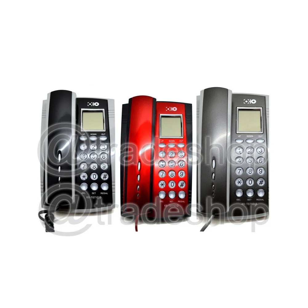 TELEFONO CALLER ID PHONE KX-T071CID MULTIFUZIONE GRIGIO ROSSO NERO DISPLAY LCD