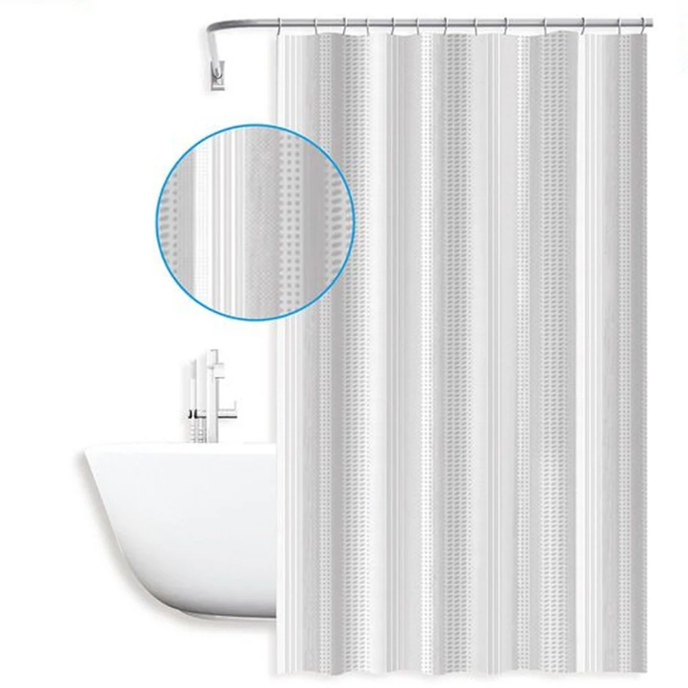 TENDA DOCCIA ANTIMUFFA IMPERMEABILE 240 X 200 CM CON ANELLI BAGNO 59812 - Cleafe