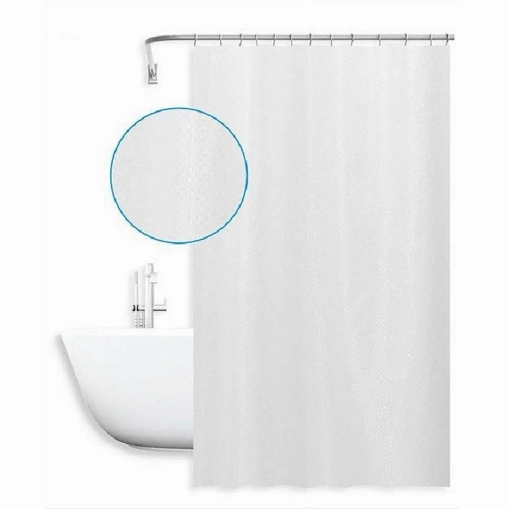 TENDA DOCCIA ANTIMUFFA IMPERMEABILE 240X180 CM ANELLI BIANCA TEXTURE ROMBI 59816 - Cleafe