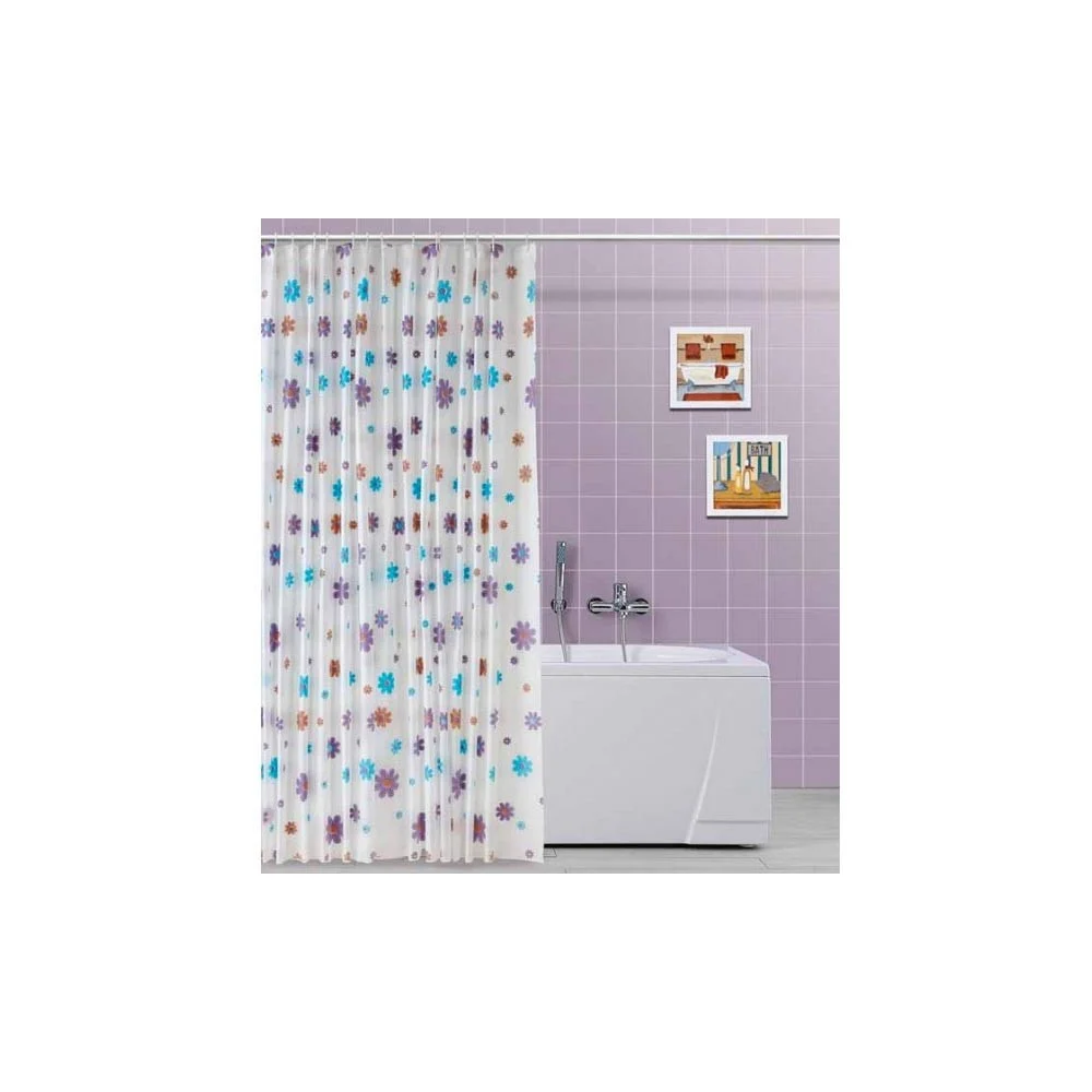 TENDA DOCCIA IN VINILE CON GANCI IMPERMEABILE 180 X 200 CM CON FIORI - TrAdE Shop Traesio