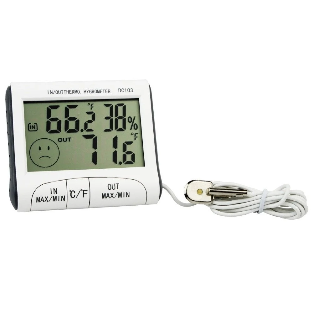 TERMOMETRO IGROMETRO DIGITALE TEMPERATURA UMIDITA' CASA UFFICIO DC103 CON SONDA - TrAdE Shop Traesio