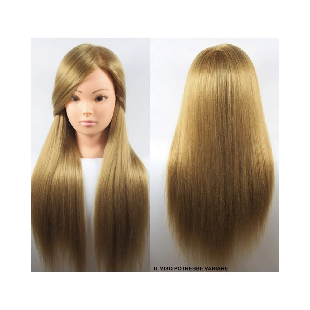 TESTA MANICHINO CON CAPELLI FIBRA ACCONCIATURE PER SCUOLA PARRUCCHIERI - TrAdE Shop Traesio