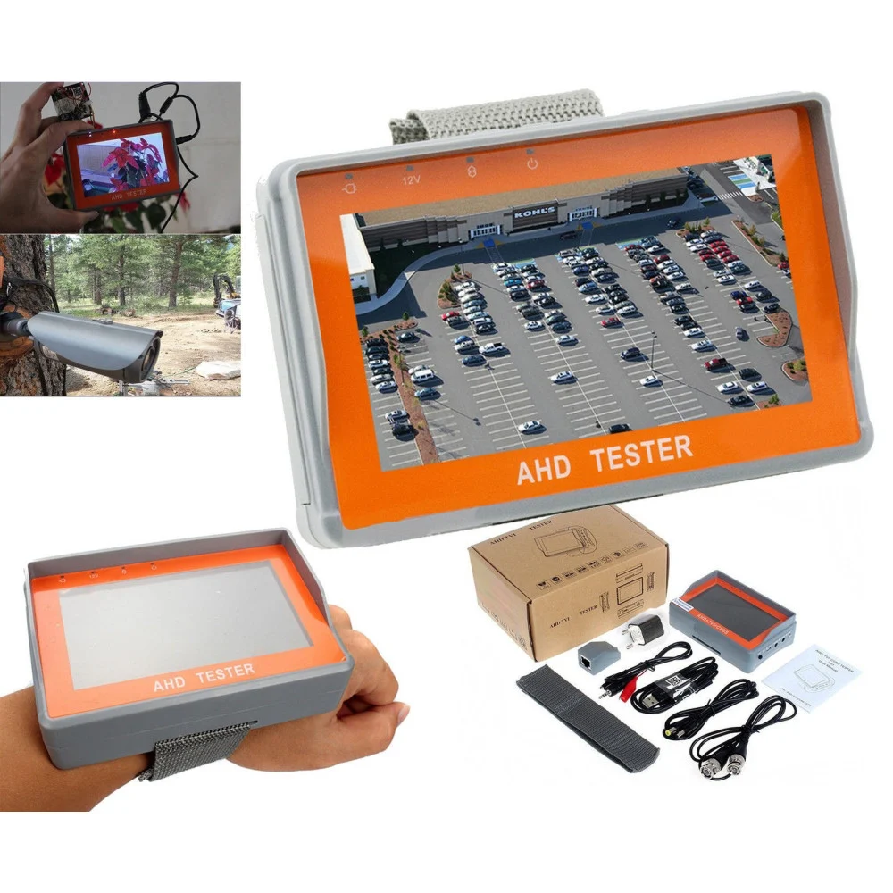 TESTER MONITOR TFT 4,3" TELECAMERE AHD DA POLSO BATTERIA INTERNA USCITA 12V UTP - TrAdE Shop Traesio