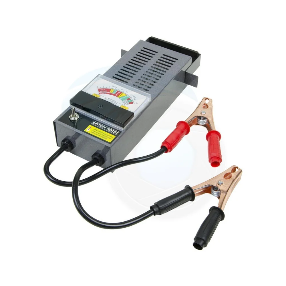 TESTER PORTATILE PER CONTROLLO BATTERIA AUTO MOTO DA 100 AMP A 6V E 12V CON CAVI - TrAdE Shop Traesio