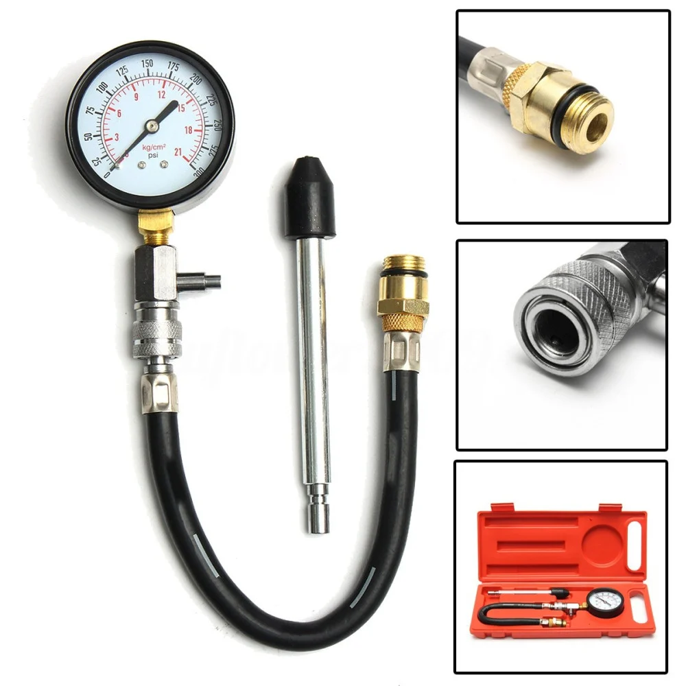 TESTER PRESSIONE COMPRESSIONE PER MOTORI MISURATORE AUTO PISTONE CILINDRI - Trade_Ox