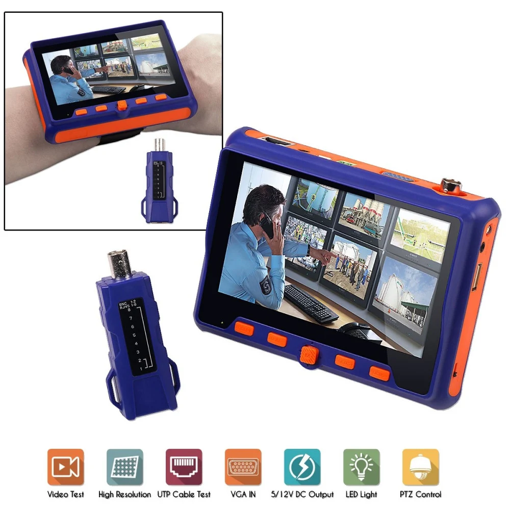 TESTER TELECAMERE VIDEOSORVEGLIANZA AHD HD CCTV VGA TVI UTP CVI CVBS MONITOR 5" - TrAdE Shop Traesio