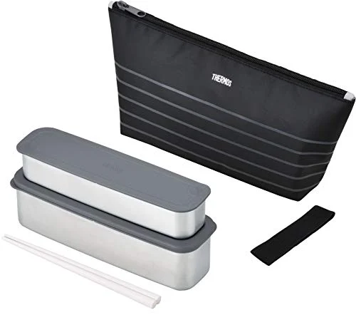 Thermos Bento Lunch Box 2-Tier Stainless Steel DSA-804W BKBD