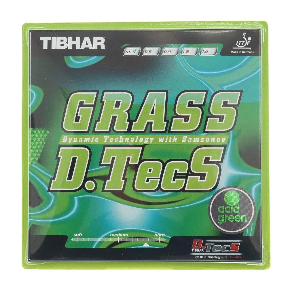 TIBHAR Table Tennis Rubber Glass D TecS BT007 Green OX for Men Women Junior