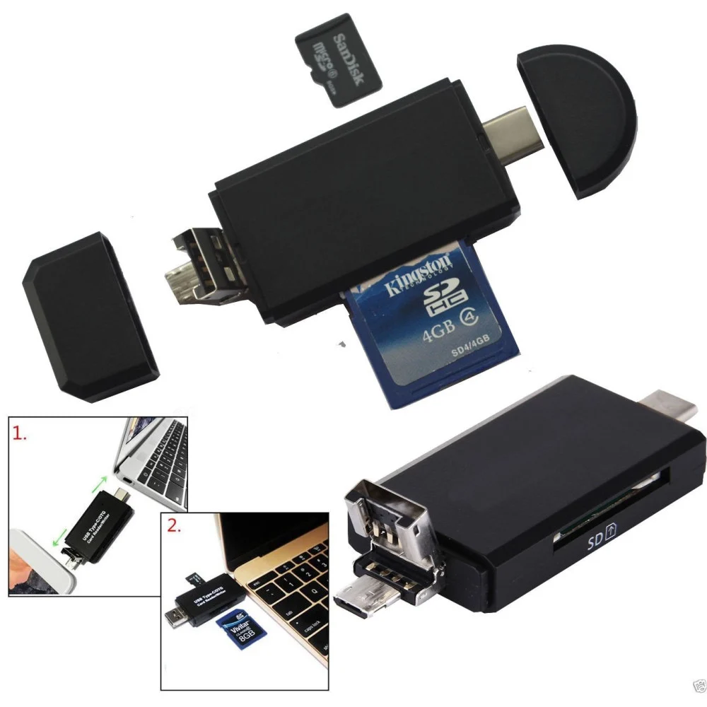 TIPO-C ADATTATORE OTG MICRO USB USB 2.0 SD Micro SD CARD READER PC SMARTPHONE