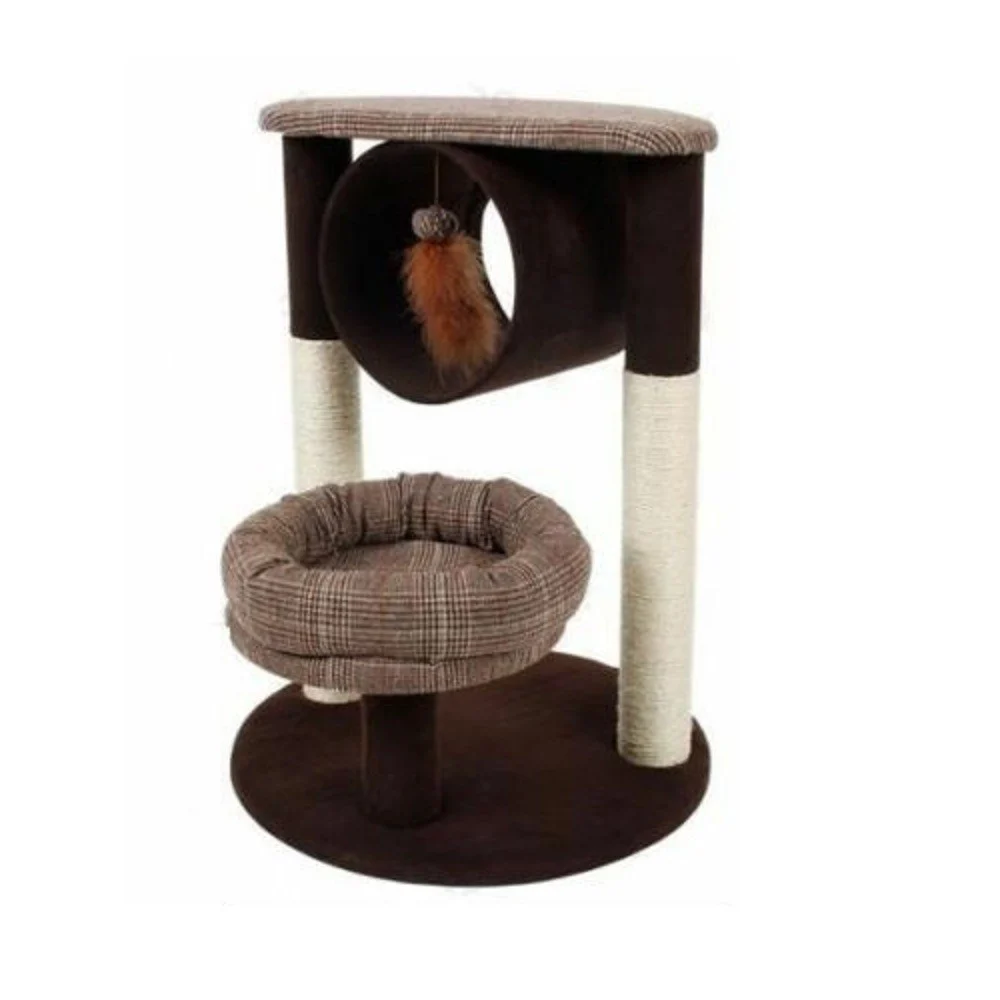 TIRAGRAFFI A 2 ALBERI PER GATTI ROBUSTO 2 BASI PER IL RIPOSO TUNNEL GIOCO GATTO - TrAdE Shop Traesio