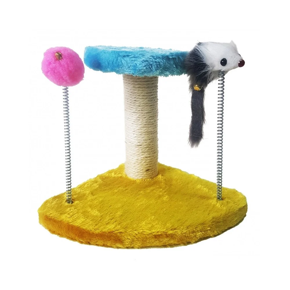 TIRAGRAFFI GIOCO A MOLLE PUPAZZO TOPO PALLA BASE TRIANGOLARE PALESTRA PER GATTI - TrAdE Shop Traesio