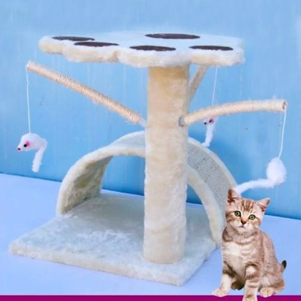 TIRAGRAFFI PER GATTI ALBERO PARCO GIOCHI GIOCO TIRA GRAFFI GATTO H44 CM - TrAdE Shop Traesio