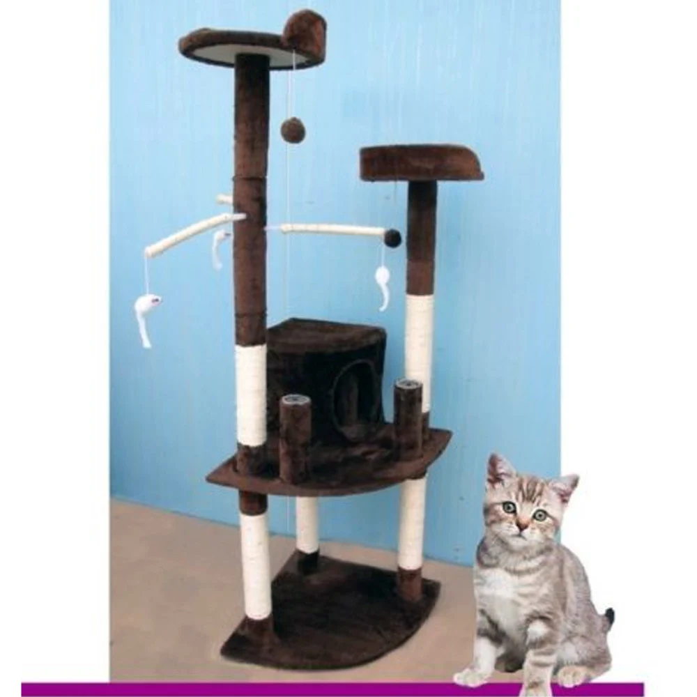 TIRAGRAFFI PER GATTI ALBERO PARCO GIOCHI TIRA GRAFFI A COLONNA GATTO H155 CM - TrAdE Shop Traesio