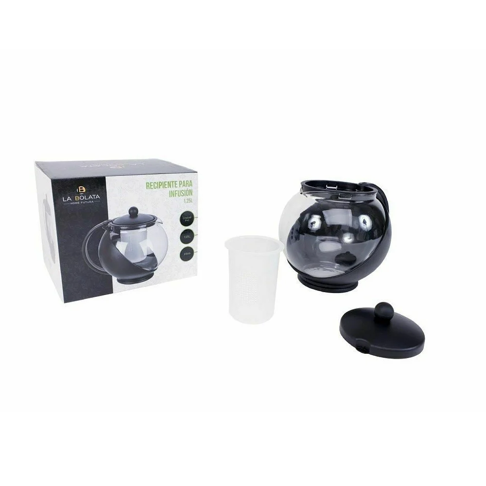 TISANIERA TEIERA CON FILTRO RESISTENTE CALORE TÈ CAFFÈ IN VETRO 1,25 LT 193980 - TrAdE Shop Traesio