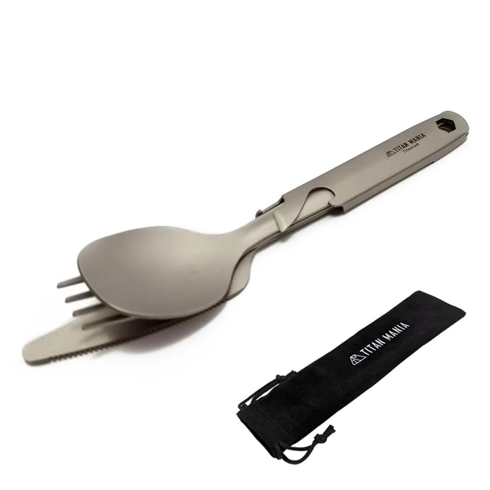 TITAN MANIA cutlery set titanium knife spoon fork 3-piece set