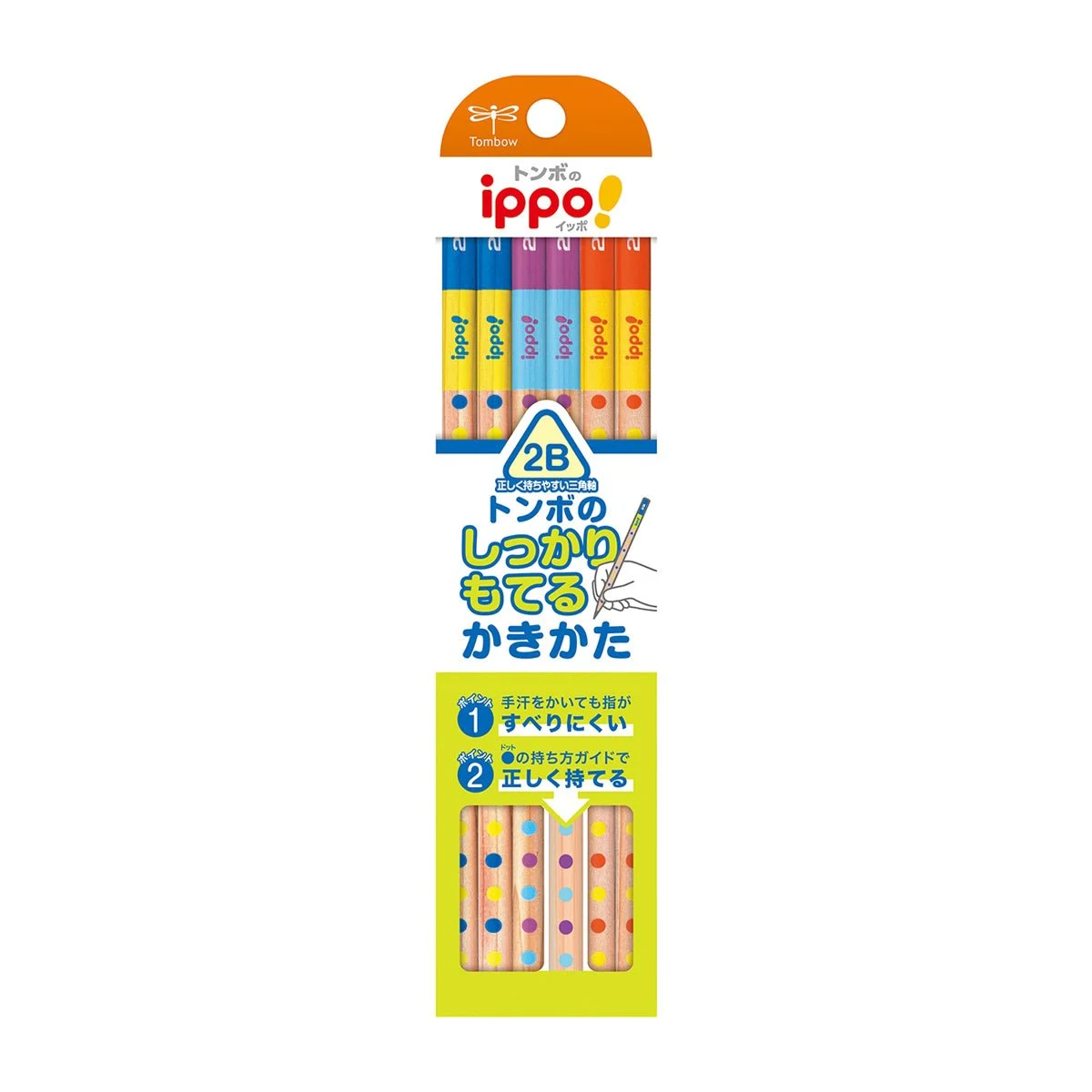 Tombow ippo! Matite triangolari 2B con impugnatura facilitata 12 pezzi