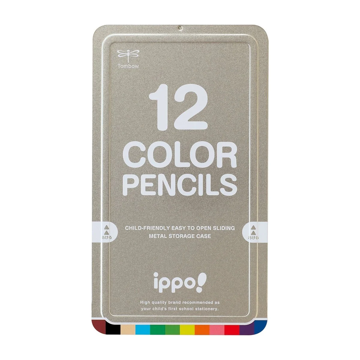 Tombow matite colorate ippo! Natural 12 colori astuccio in metallo N0412C
