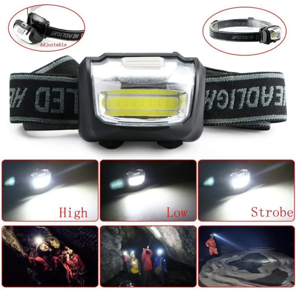 TORCIA FRONTALE COB DA 3W 110LMN A LED PER TREKKING SPORT LAVORO RICARICABILE - TrAdE Shop Traesio