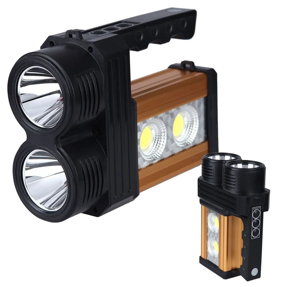 TORCIA LAMPADA A LED RICARICABILE EMERGENZA 10W 200 METRI USB LUCE GIALLA BIANCA - TrAdE Shop Traesio